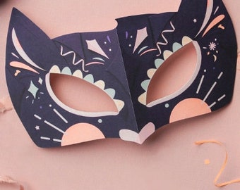 Papier Katze Maske Vorlage 3D