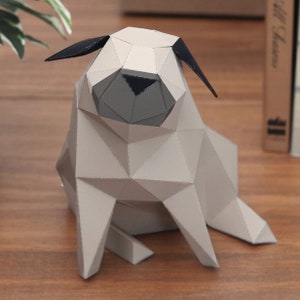 Papercraft Pug: DIY Dog Digital Pattern - Create Your Own Adorable Companion