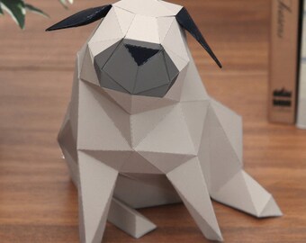 Papercraft Pug: DIY Dog Digital Pattern - Create Your Own Adorable Companion