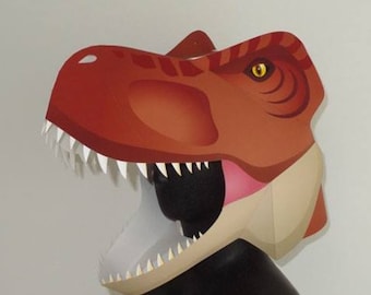 Papercraft T-Rex Maske: DIY Dinosaurier Digitales Schnittmuster - In die Kreativität sprühen