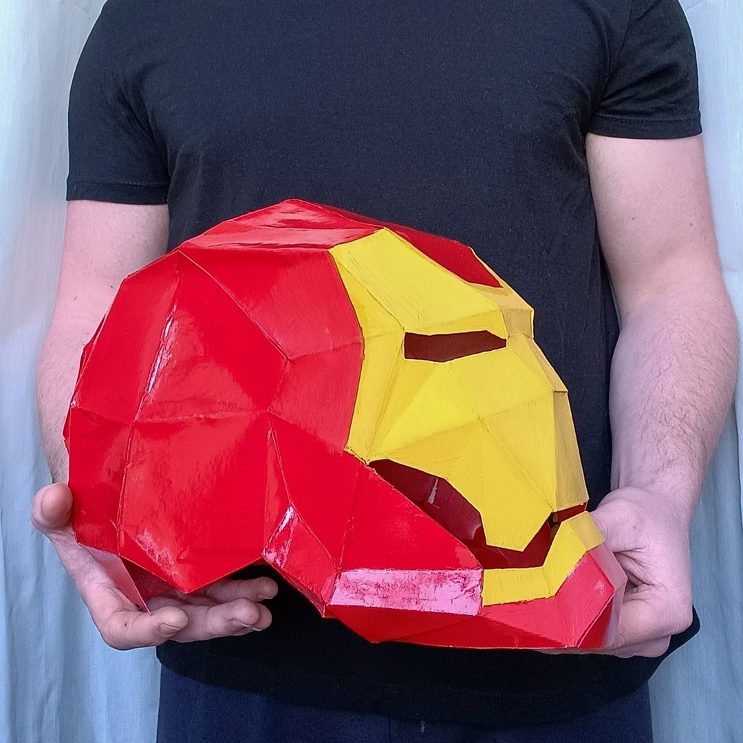 Paper Iron Man Helmet Papercraft 3D Template - Etsy