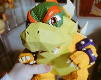 Papercraft Bowser 64 papier 3D-sjabloon
