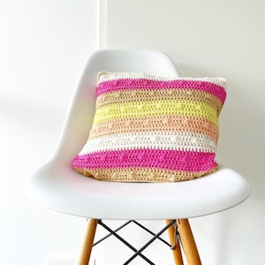 Crochet Rainbow Bobble Pillow Pattern-Colorful Textured Cushion-PDF Digital Download-DIY Home Decor-Cozy Boho Pillow-Handmade Gift- Easy