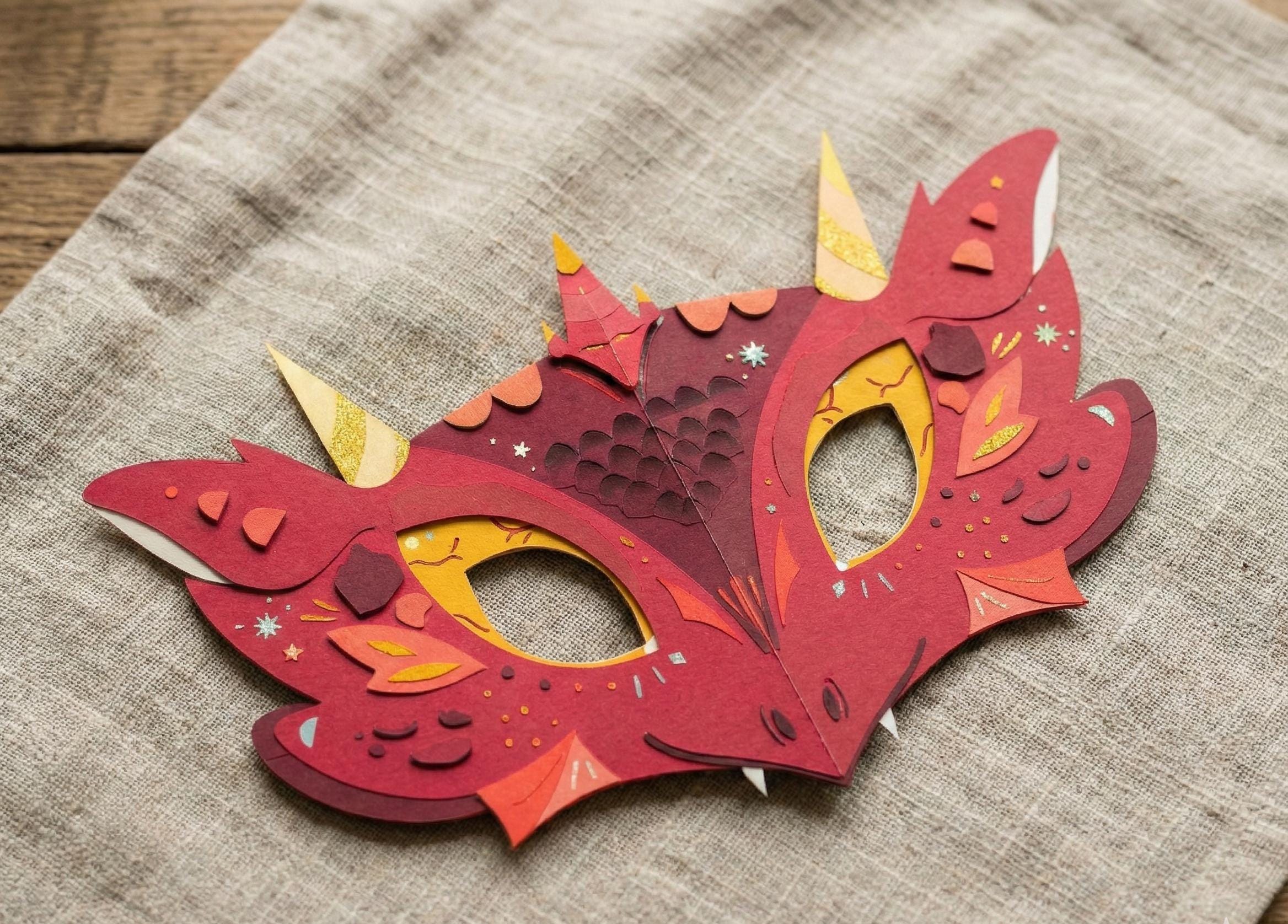 CLEOPATRE – Kit de 24 Masques à Décorer avec 575 Gommettes, Peinture et Gel Pailleté – Loisirs Créatifs pour Enfants – Idéal pour Carnaval, École, Fête, Anniversaire