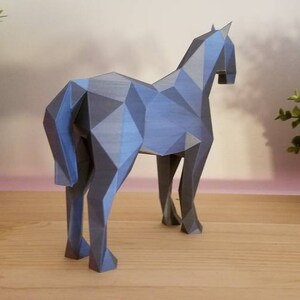 Paper Horse Decoration Papercraft 3D Template image 3