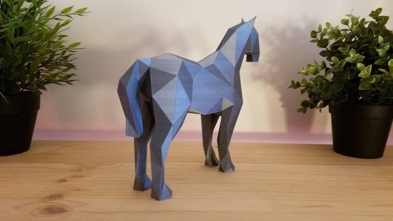 Paper Horse Decoration Papercraft 3D Template image 3