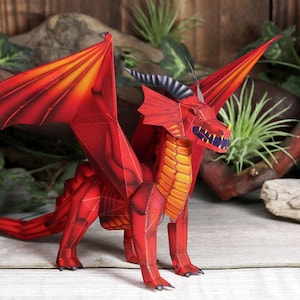 Papercraft mini Draak 3D-sjabloon