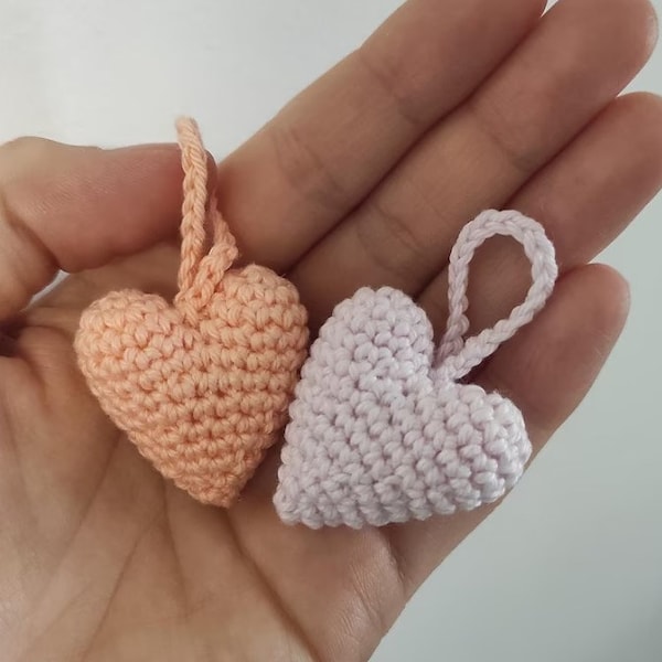Heart Keychain Crochet Pattern - Create Your Own Adorable Keychain - Digital Download, Key Ring Heart Accessory