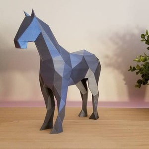 Paper Horse Decoration Papercraft 3D Template image 2