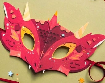 Paper Dragon Mask Template