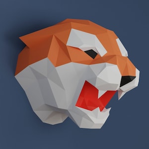 Paper Tiger Lion Panther Papercraft 3D Template