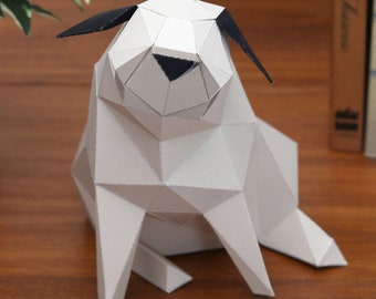 Papercraft Pug: DIY Dog Digital Pattern - Create Your Own Adorable Companion