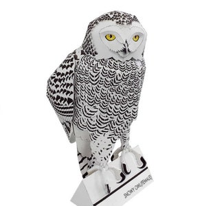 Papercraft Snowy Owl Female Template: DIY Digital Pattern for Creative Crafting