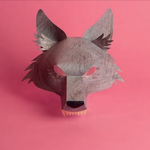 Paper Wolf Mask Template 3D