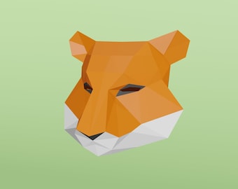 Papercraft Tiger Mask Paper 3D Template