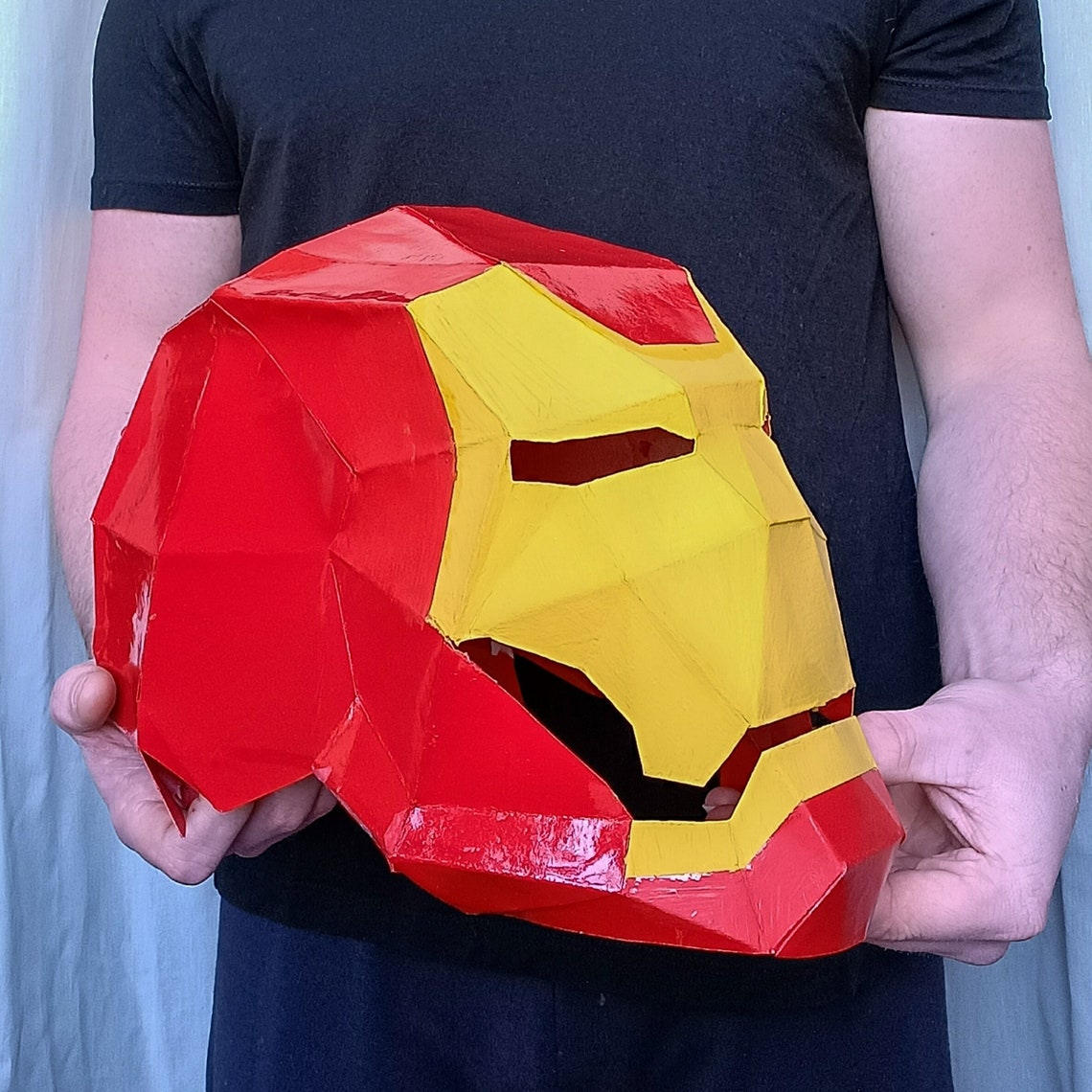 Paper Iron Man Helmet Papercraft 3D Template Etsy Paper Iron Man Helmet Papercraft 3D Template Etsy
