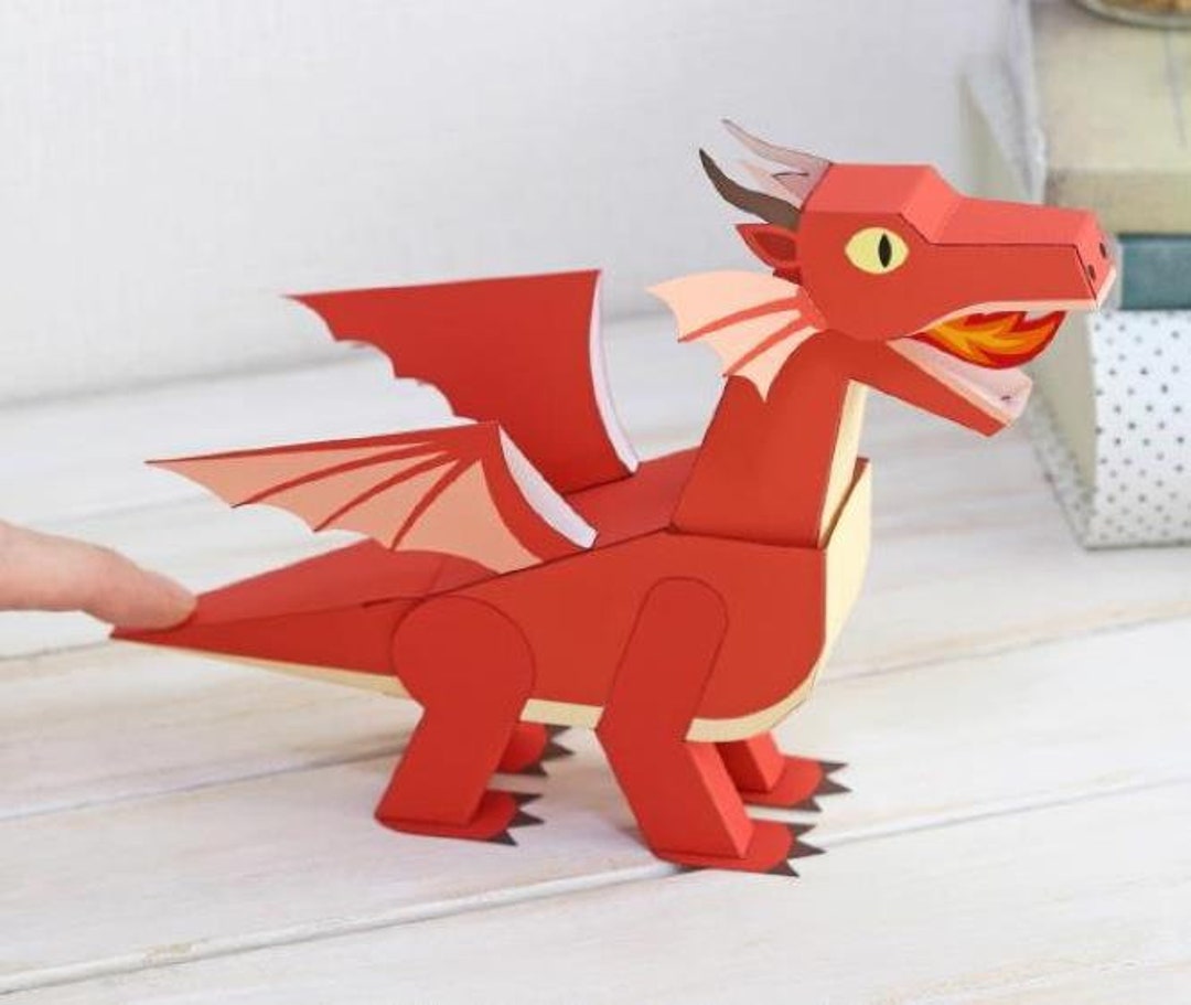 Papercraft Moving Dragon DIY Mythical Creature Digital Pattern Create