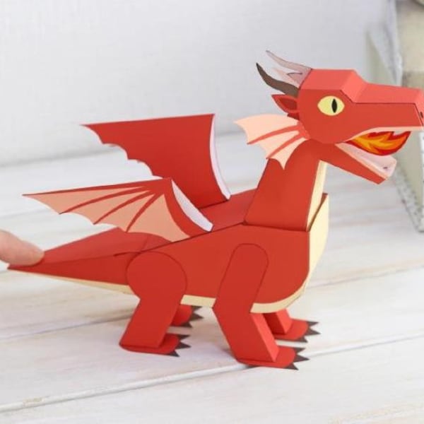 Papercraft Moving Dragon: DIY Mythical Creature Digital Pattern - Create Your Own Legendary Masterpiece