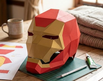 Paper Iron Man-helm Papercraft 3D-sjabloon