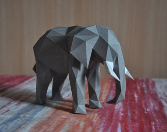 Paper Elephant Papercraft 3D Template