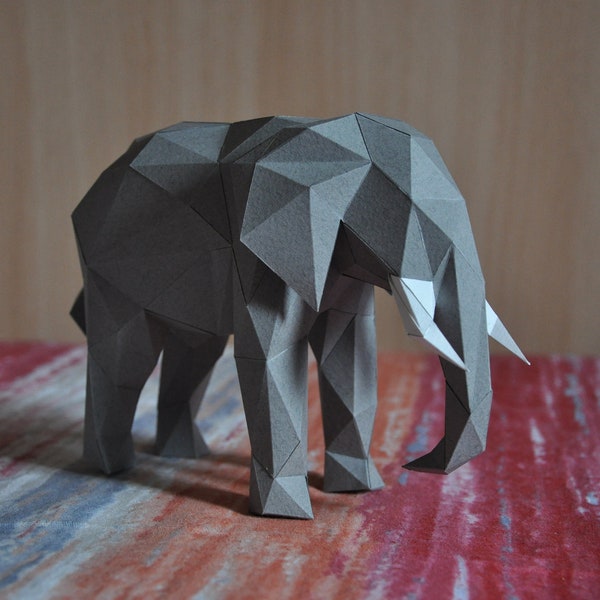 Modèle 3D de Papercraft en papier éléphant