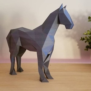 Paper Horse Decoration Papercraft 3D Template image 1