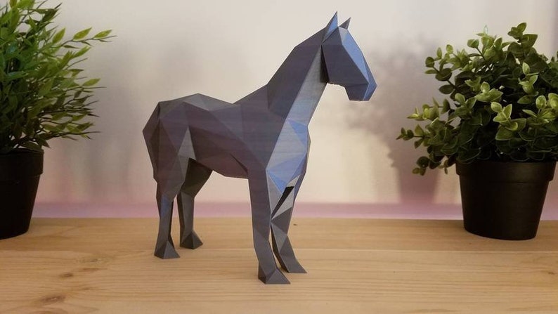 Paper Horse Decoration Papercraft 3D Template image 1
