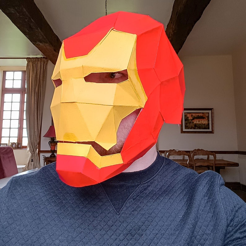 Paper Iron Man Helmet Papercraft 3D Template (Instant Download) Etsy