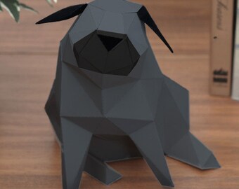 Papercraft Pug: DIY Dog Digital Pattern - Create Your Own Adorable Companion