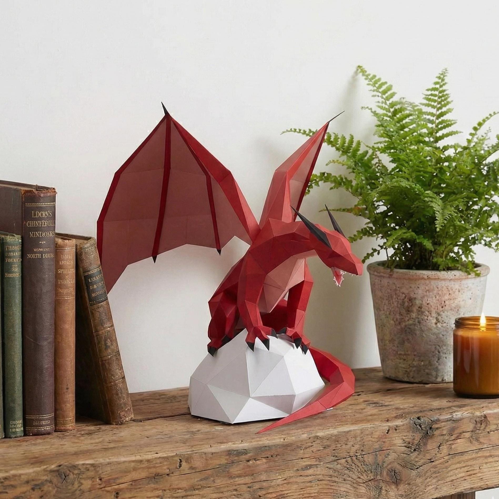 Low Poly Paper Dragon Template | DIY 3D Sculpture (PDF Pattern) - Etsy