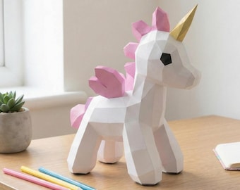 Paper Unicorn Papercraft 3D Template