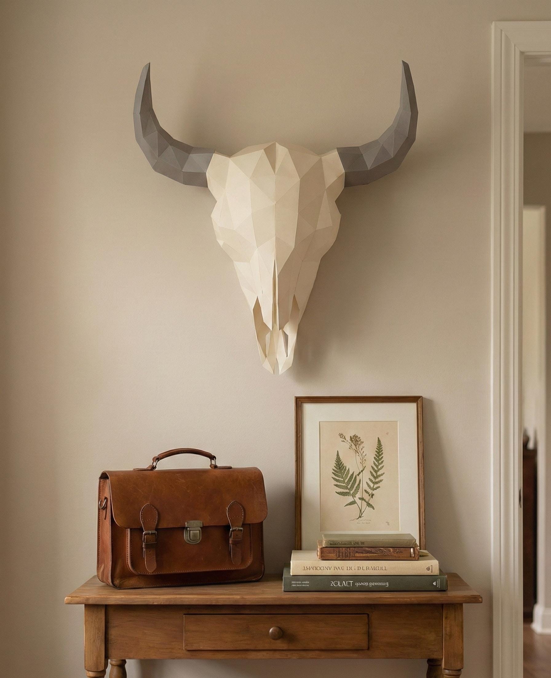 Papercraft Bison Animal Skull Paper 3D Template Etsy