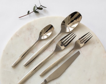 5 Pieces Set VERONA Mirror Silver Flatware