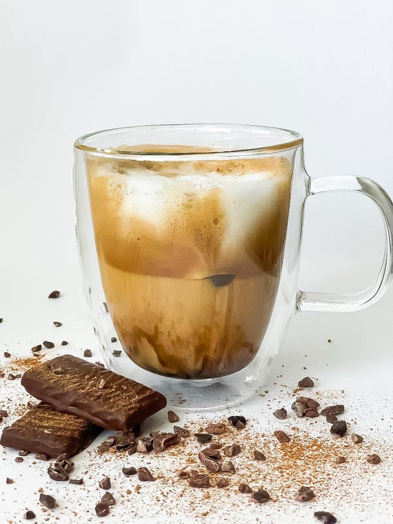 Handmade Double Wall Glass Cup With Handle for Tea and Coffee Lovers - 12 oz