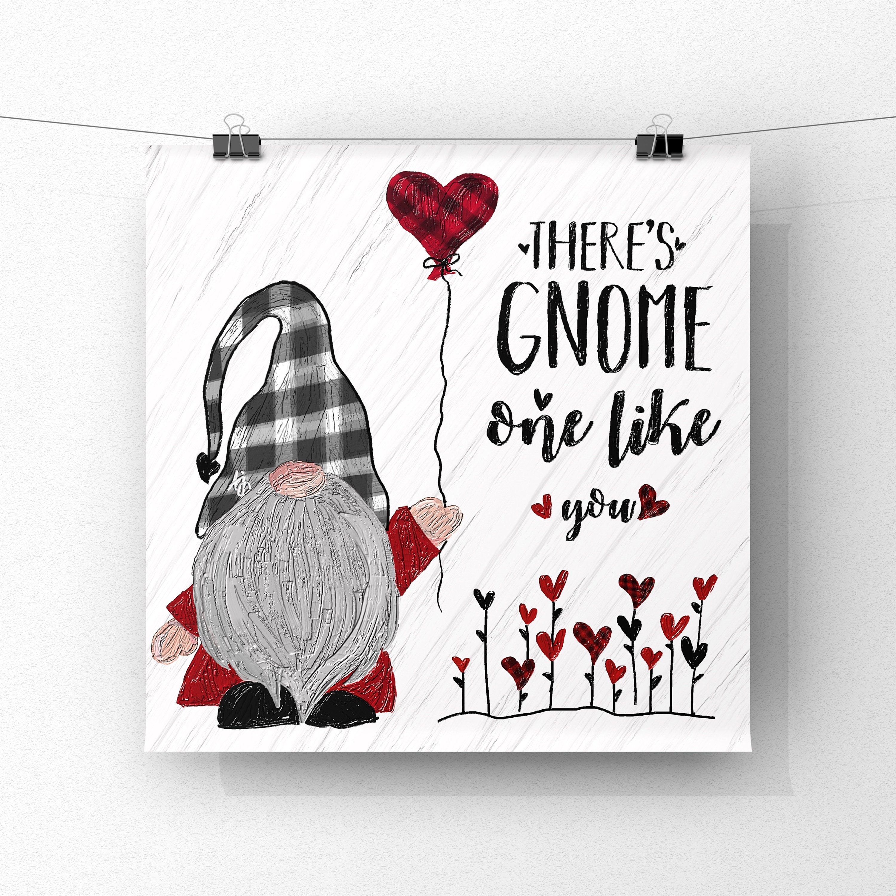 Valentine’s Day Art - Instant Download - Original Artwork - “Valentine Gnome”