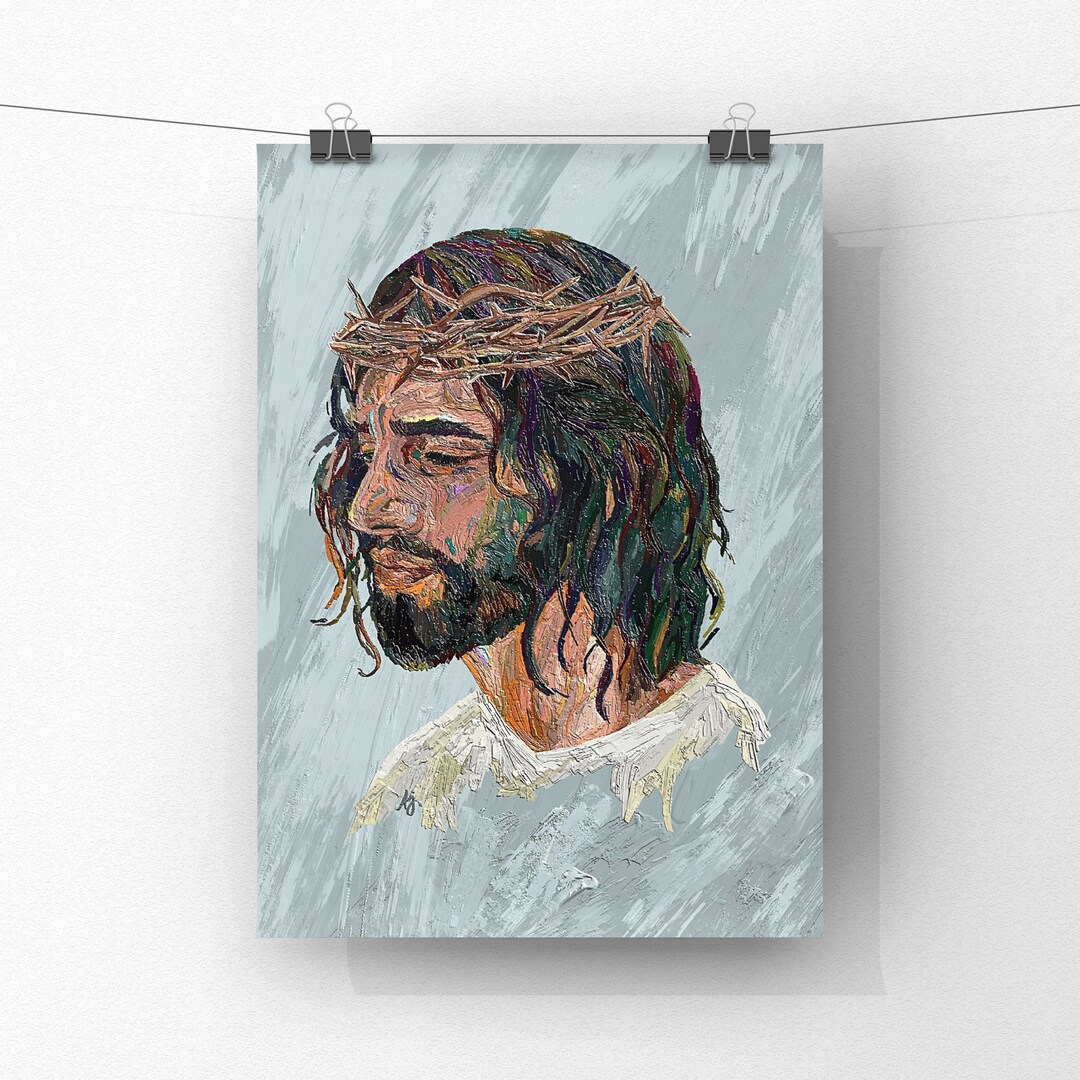 Jesus Christ Fine Art Instant Download Original Artwork he Suffered for All Etsy