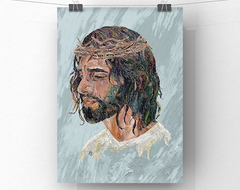 Jesus Christ Fine Art - Téléchargement instantané - Oeuvre originale - « Il a souffert pour tous »