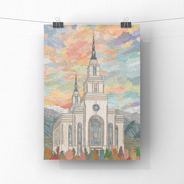 LDS Temple Art Print - Layton Utah Temple - Instant Download - Original Artwork