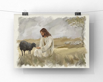 Impression d'art Jésus-Christ - téléchargement immédiat - oeuvre d'art originale - « 99+1 »
