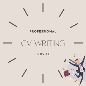 May include: A cartoon illustration of a person jumping in the air with money falling around them. The text "Professional CV Writing Service" is in the center of the image.
