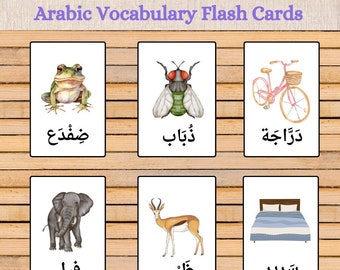 Arabic Vocabulary Flashcards: Kids' Reading & Letters (PDF Download)