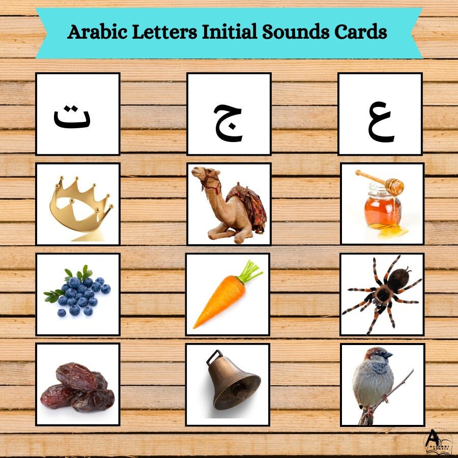 Beginning Sounds Cards in Arabic, Arabic Montessori Alphabet, Arabic Printables - Etsy