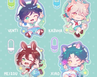 Ciondolo acrilico olografico Genshin Venti Xiao Kazuha Heizou