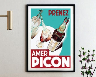 Amer Picon Vintage Food&Drink Poster | Canvas Print | Gift Poster | Wall Decor | Print Buy 3 Pay For 2 | Express Shipping