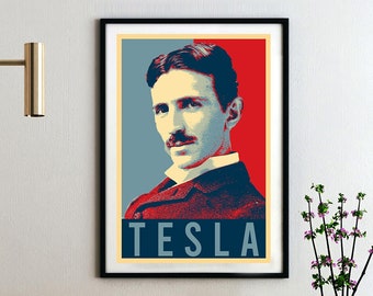 Nikola Tesla Wall Art , Nikola Tesla Hope Poster, Canvas Print, Wall Art, Print Buy 3 Pay For 2 /Express Shipping