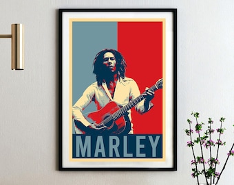 Bob Marley Music Poster, Bob Marley Hope Poster, Canvas Print, Wall Art, Print Buy 3 Pay For 2 /Express Shipping