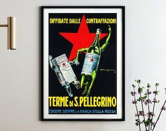 Terme di S. Pellegrino Italy Vintage Food&Drink Poster | Canvas Print | Gift Poster | Wall Decor | Print Buy 3 Pay For 2 | Express Shipping