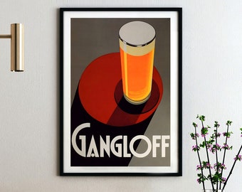 Biere Gangloff Vintage Food&Drink Poster / Canvas Print / Gift Poster / Wall Decor / Stampa Acquista 3 Paghi 2 / Spedizione Express