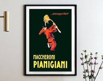 Maccheroni Pianigiani (1922) Vintage Food&Drink Poster | Canvas Print | Gift Idea | Art Deco | Print Buy 3 Pay For 2 | Express Shipping