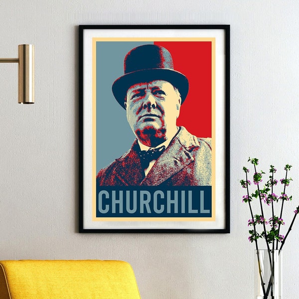 Winston Churchill Wall Art ,  Winston Churchill Hope Poster, Canvas Print, Wall Art, Print Buy 3 Pay For 2 /Express Shipping